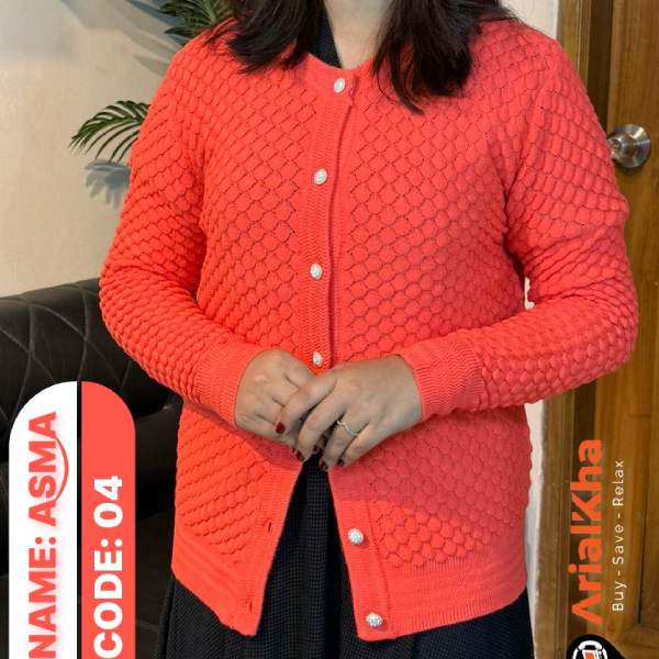 Full Sleeve Stitched Woolen Cardigan for Women