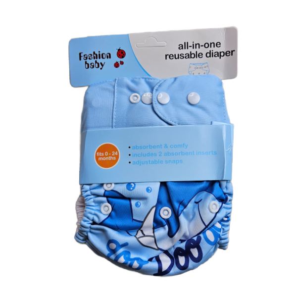All-in-One Reusable Baby Cloth Diaper (0-24 Months) - Washable & Adjustable Pocket Diaper