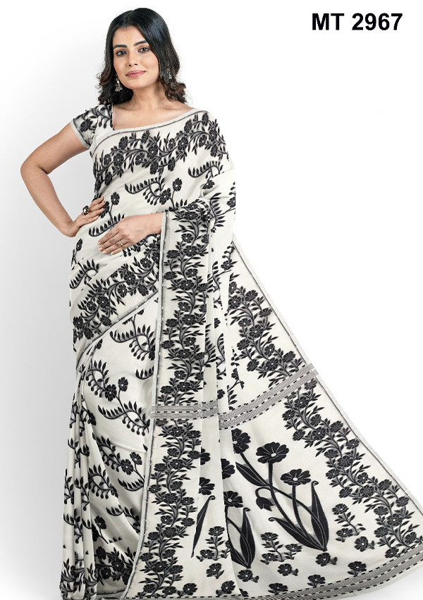 Gas Silk Tangail Jamdani Saree For Gorgeous Women's