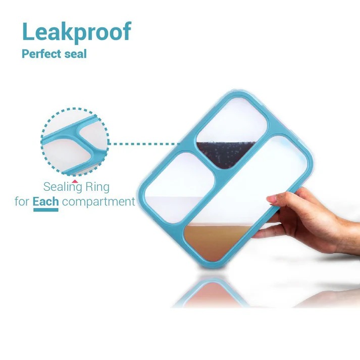 3 Part Airtight Tiffin Box Lunch Box with Spoon