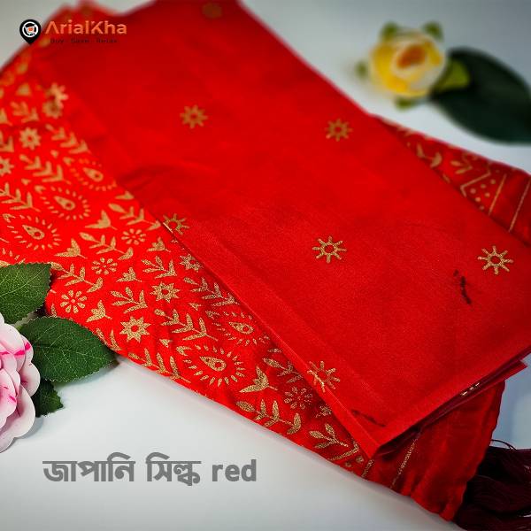Japanese Silk saree - Red