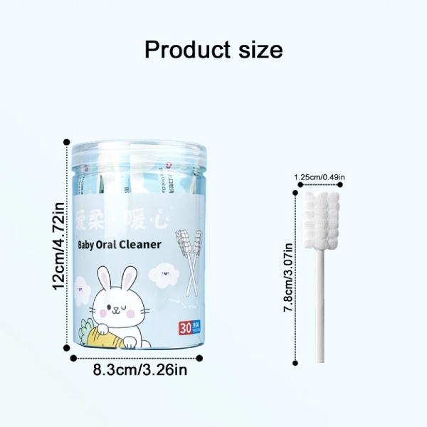 Baby Tongue/Oral Cleaner Swab Sticks 30 Pcs Box
