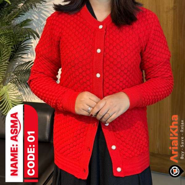 Full Sleeve Stitched Woolen Cardigan for Women