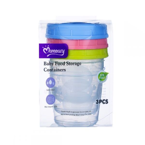 Momeasy Baby Food Storage Containers - 3 Pack, 120ml BPA-Free, Leak-Proof