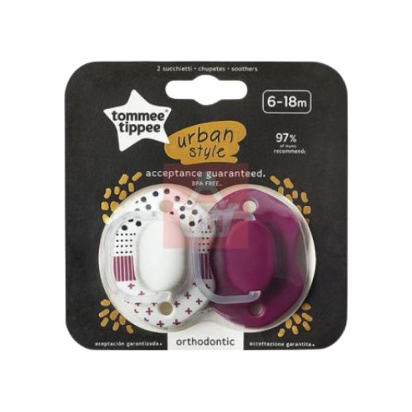 Tommee Tippee Urban Style 2 Soothers 6 - 18 Months