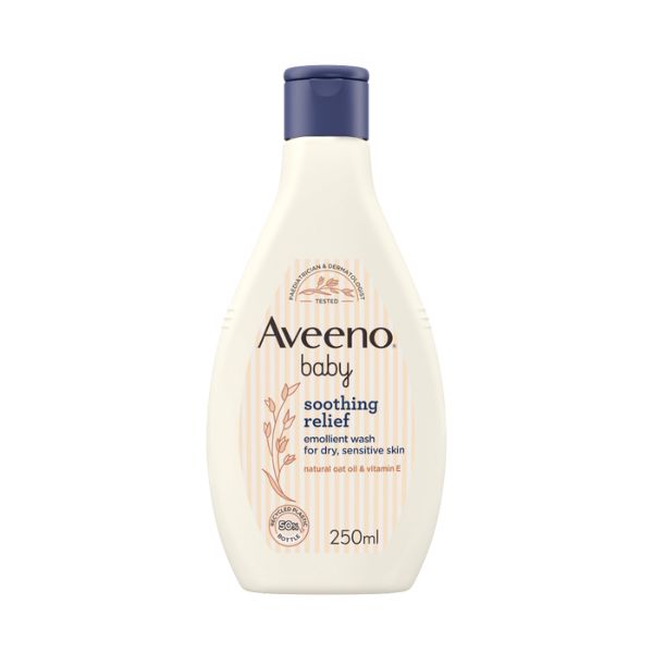 Aveeno Baby Soothing Relief Emollient Wash 250ml for Dry, Sensitive Skin