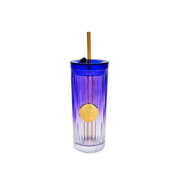 470ml Glass Juice Sipper Mug with Straw