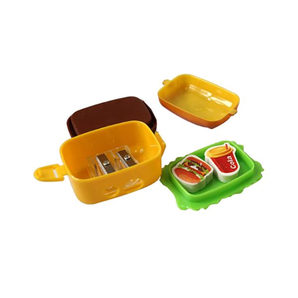 Hamburger Pencil Sharpener with two Eraser set