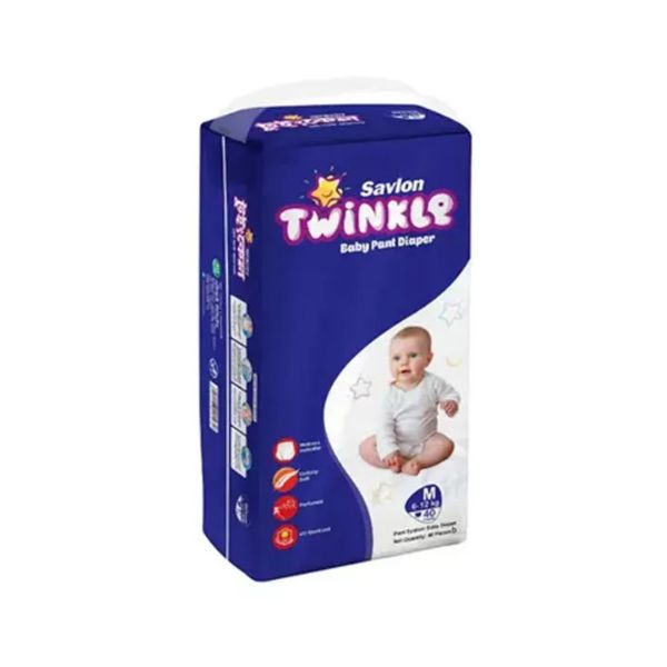 Savlon Twinkle Pant System Baby Diaper (M Size) (6-12kg) (40pcs) - HP81