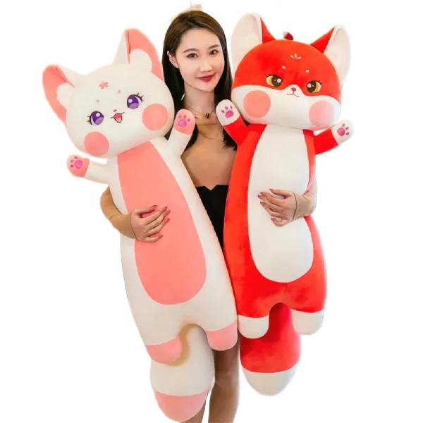 Cute Fox Long Plush Pillow