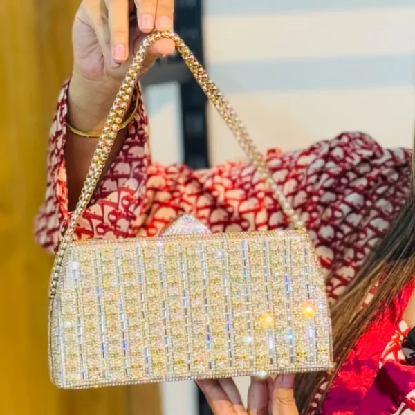 Women's Rhinestone Clutch Purse with Chain Crystal Shoulder Evening Bag