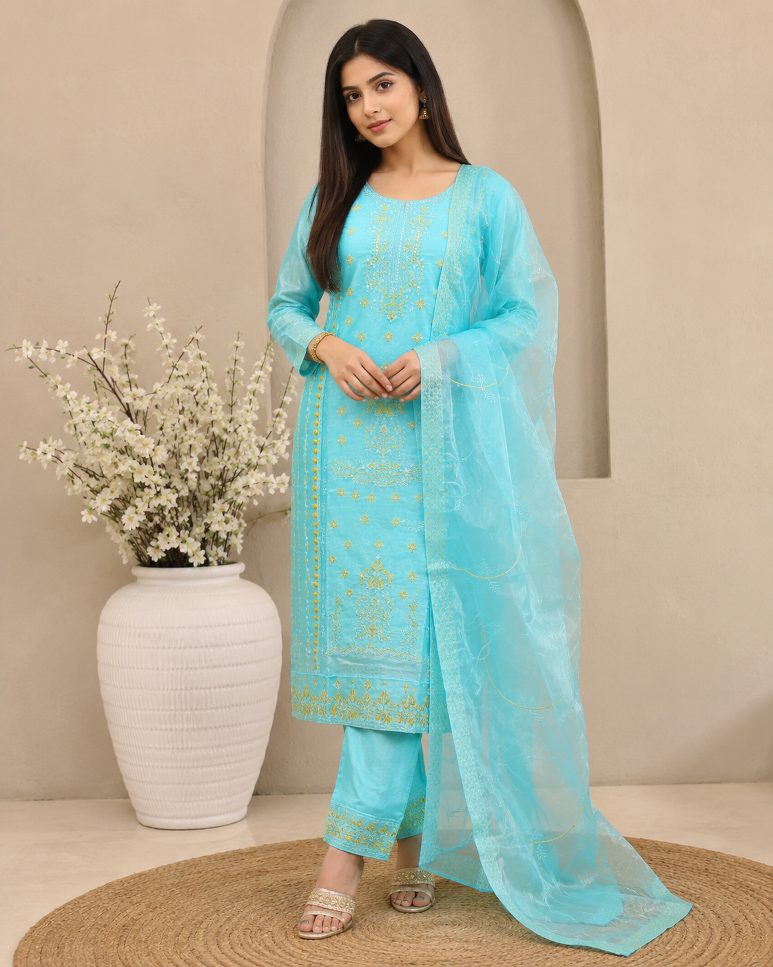 Exclusive Embroidered Three Piece(296)-