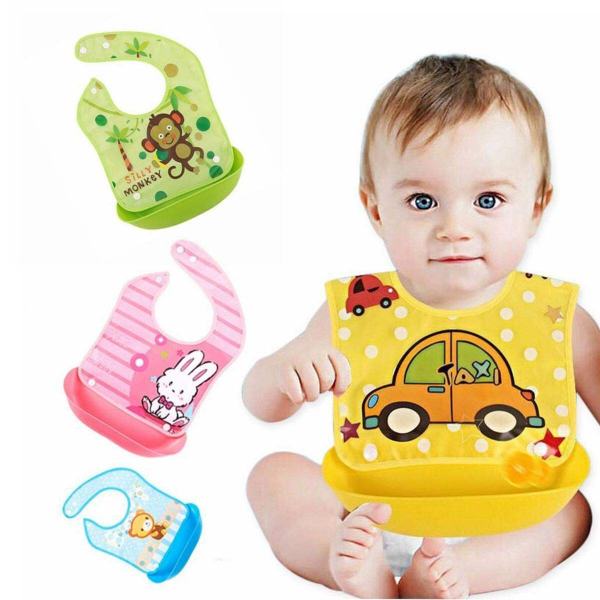 Silicone Baby Bibs With Soft Plastic Tray Detachable