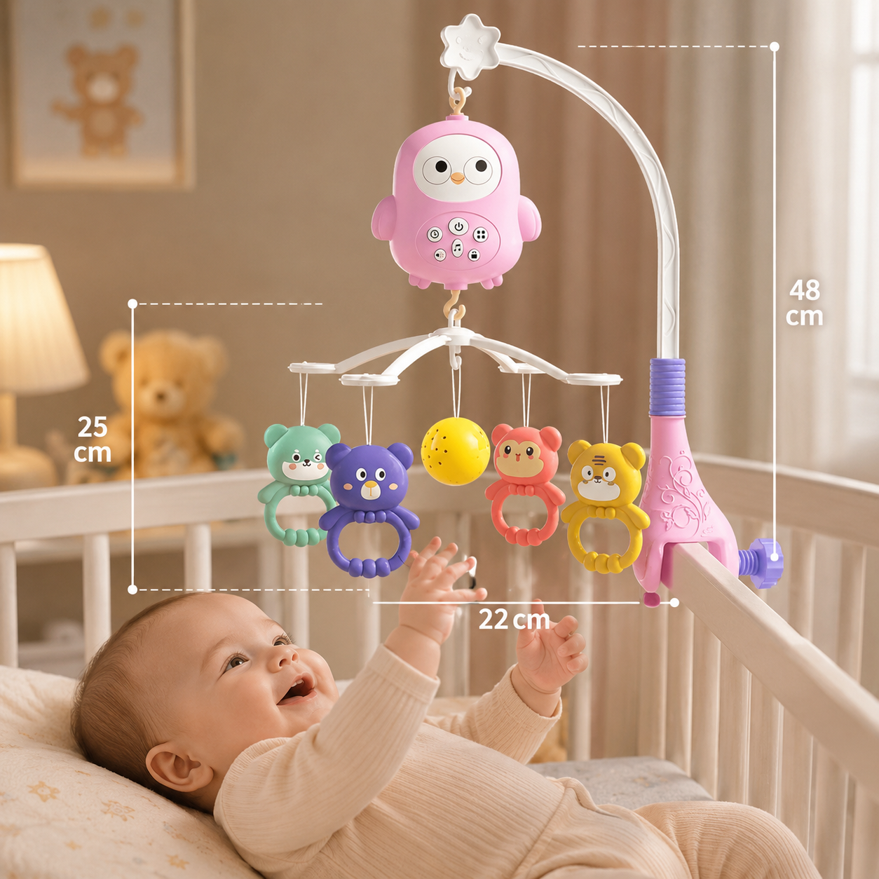 Musical Baby Bed Bell Crib Mobile With Toy
